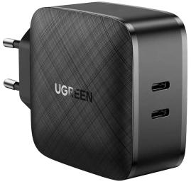 Адаптер живлення для телефона Ugreen CD216 Black (66W 2xType-C PD Charger (6689270) )