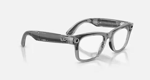 Смартокуляри Ray-Ban Meta Wayfarer (Gen 2), Standard Shiny Transparent Grey Frame/Clear Sapphire Lenses