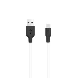 Дата-кабель Hoco Silicone X21 1m USB(тато) - USB Type C(тато) Black White