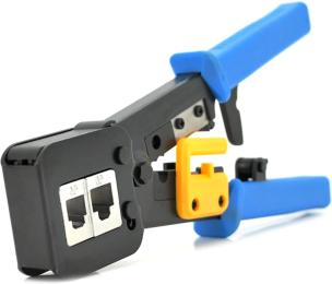 Інструмент з храповиком для обтискання RJ-45 (8P8C) та RJ-12/11 (6P6C), 4P/6P/8P Merlion EZ-RJ45 (14239)