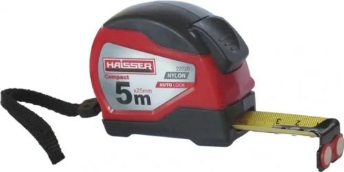 Рулетка Haisser 5мх25мм нейл Прогум. корп 2 стопа магн