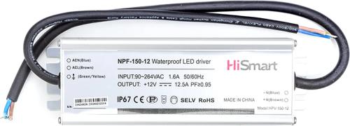 Блок живлення для освітлення HiSmart NPF-150-12 12 V 125 A 150 W PFC IP67