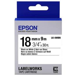 Етикет-стрічка Epson LabelWorks LK5WBN Black White 18 мм/9 м
