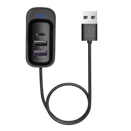 USB-хаб WUW C245 3-in-1 USB-A to 2 USB-A, USB-C Black