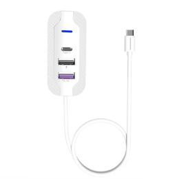 USB-хаб WUW C246 3-in-1 USB-C to 2 USB-A, USB-C White