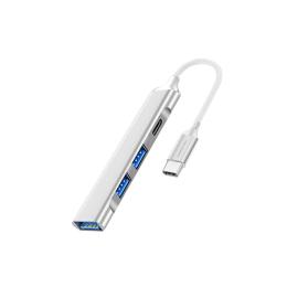 USB-хаб WUW X236 USB 4-in-1 multifunctional expander, USB3.0 high-speed transmission Silver