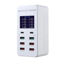 USB-хаб Infinity A8T (8 USB портів, Fast Charger, 5A, 60W, захист від КЗ) White