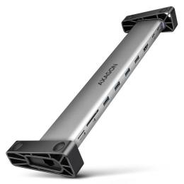 USB-хаб Axagon USB-C 9-in-1 4xUSB 3.2 + 2xUSB-C + HDMI + SD/TF + RJ45 1000Mbps + PD 100W Black Gray (HMC-10HLS)