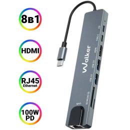 USB-хаб WALKER WHUB-63 Gray