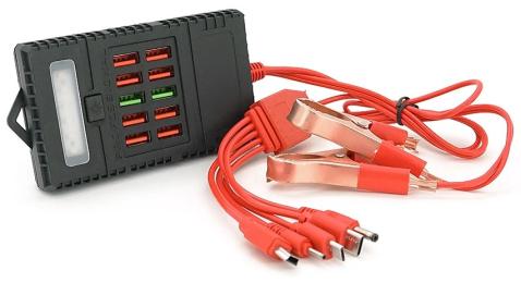 USB-хаб Infinity HUB ZS-09 Black із крокодилами