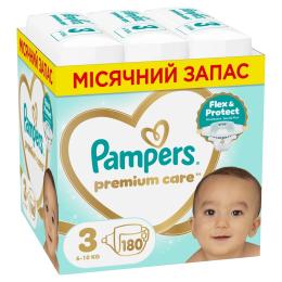 Підгузки Pampers Premium Care Розмір 3 (6-10 кг) 180 шт (8006530223720)