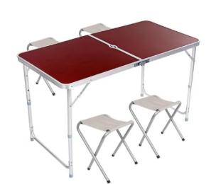 Комплект складних меблів Voltronic DT-4251 Brown стіл та 4 стільці