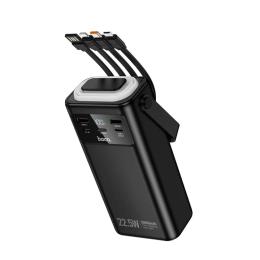 Зовнішній портативний акумулятор Hoco EJ65 High 30 000mAh Black 22.5W+PD20W+four-cables