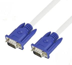 Відео-кабель Merlion 9056 VGA(тато)VGA(тато), 5m Blue White 3+4, 1 ферит
