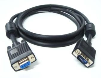 Відео-кабель Merlion 6181 VGA(тато)VGA(тато), 5m Black 3+4, 1 ферит