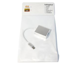 Перехідник Voltronic YT-C-Type-C (M)/VGA (F) USB Type C (тато)  -  VGA (мама) Silver