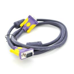 Відео-кабель Merlion 12903 VGA (тато) VGA (тато), 10m Purple 3+4 with shielding, 2 ферити