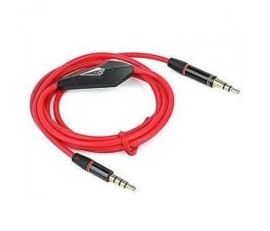 Кабель для мікрофона Proinstal AUX Audio DC3.5 (тато) - DC3.5 (тато) 1 м з мікрофоном, CCA Stereo Jack, (круглий) Red cable, Box