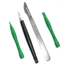 Набір інструментів Baku 280-D скальпель, шпателек, дві лопатки для розбирання корпусів