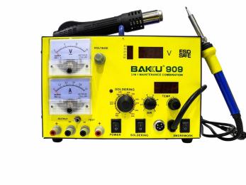 Паяльна станція Baku BK-909 цифрова індикація, паяльник + фен, з вбудований. БЖ 0-15В 1А