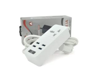 Мережевий фільтр Proinstal ТВ-Т06 White 1 розетка + 4 USB, 2 м, перетин 3х0,75мм, 2500W