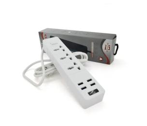 Мережевий фільтр Voltronic ТВ-Т08 White 3 розетки + 4 USB, 2 м, перетин 3х0,75мм, 2500W