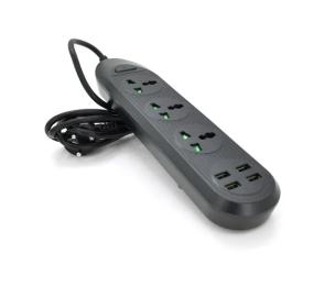 Мережевий фільтр Voltronic ТВ-Т16mini Black 3 розетки + 4 USB, 2 м, перетин 3х0,75мм, 3000W