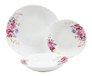 Набір посуду Vittora Vittora Wave VT-419PB Рожевий букет 18 предметів MBU-41503 (NAT00969)