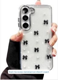 Чохол-накладка Infinity Silicone для Samsung Galaxy A27 Transparent Black Бантики