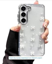 Чохол-накладка Infinity Silicone для Samsung Galaxy A27 Transparent White Бантики