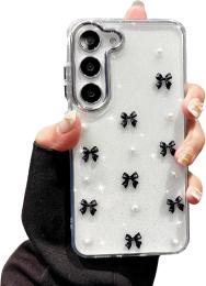 Чохол-накладка Infinity Silicone для Samsung Galaxy A57 Transparent Black Бантики