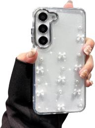 Чохол-накладка Infinity Silicone для Samsung Galaxy A57 Transparent White Бантики