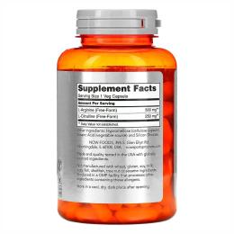 Амінокислоти Now Foods Arginine 500mg Citruline 250mg - 120 vcaps (2022-10-0648)