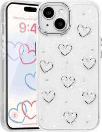 Чохол-накладка Infinity Silicone для iPhone 15 Transparent Серце