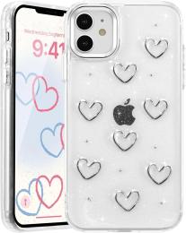 Чохол-накладка Infinity Silicone для iPhone 14 Transparent Серце