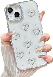 Чохол-накладка Infinity Silicone для iPhone 13 Transparent Серце