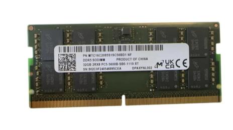 Оперативна память Micron 32GB SO-DIMM DDR5 5600 MHz (MTC16C2085S1SC56BD1)