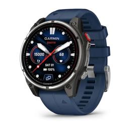Смарт-годинник Garmin quatix 8 Pro AMOLED GPS Smartwatch 47mm in Titanium Marine with Blue Silicone Band (010-03198-50)