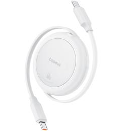 Дата-кабель Baseus P10364500211-01 USB Type-C (тато)  -  USB Type-C (тато), 1m Moon White Free2Pull Mini