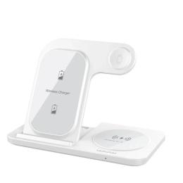 Бездротовий зарядний пристрій WUW C250 3 in 1 desktop foldable wireless charger White