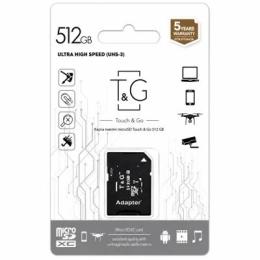 Карта памяті T&amp;G microSDHC Class 10 UHS-3, з адаптером, 512GB, Blister