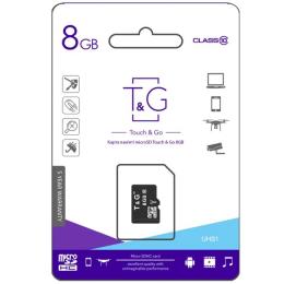 Карта памяті T&amp;G microSDHC Class 10 UHS-I, з адаптером, 8GB, Blister