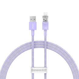 Дата-кабель Baseus CATS010005 USB Type-A (тато) - Lightning (тато), 1m Purple with Smart Temperature Control