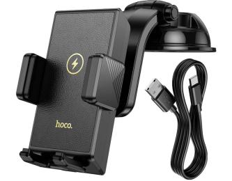 Тримач в авто Hoco HW22 + Wireless Charging 15W Black