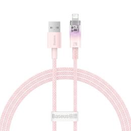 Дата-кабель Baseus CATS010004 USB Type-A (тато)  -  Lightning (тато), 1m Pink with Smart Temperature Control