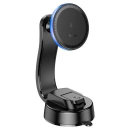 Тримач в авто Hoco HW25 + Wireless Charging 15W Black
