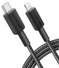 Дата-кабель Anker 322 USB-C (тато)  -  Lightning (тато), 1.8m Black (A81B6G11)