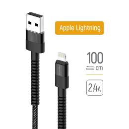 Дата-кабель ColorWay CW-CBUL063-BK USB Type-A (тато)  -  Lightning (тато), 1m Black