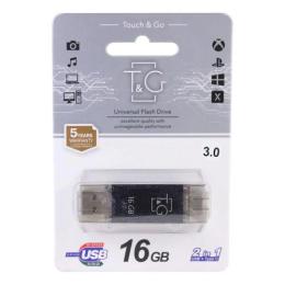 Флеш память T&amp;G 009 Star F, USB 3.0 + Type-C, 16GB, Metal, Blister