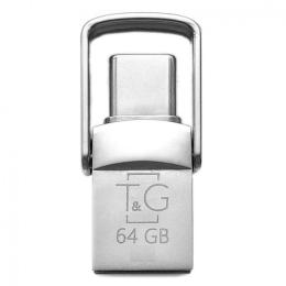 Флеш память T&amp;G 104, USB 3.0 + Type-C, 64GB, Metal, Blister